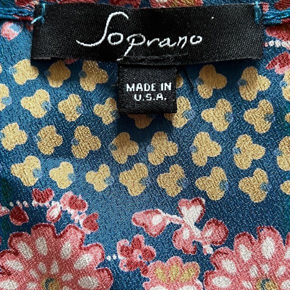 Floral Cold Shoulder Cap Sleeve Top Sz S - Picture 4 of 6